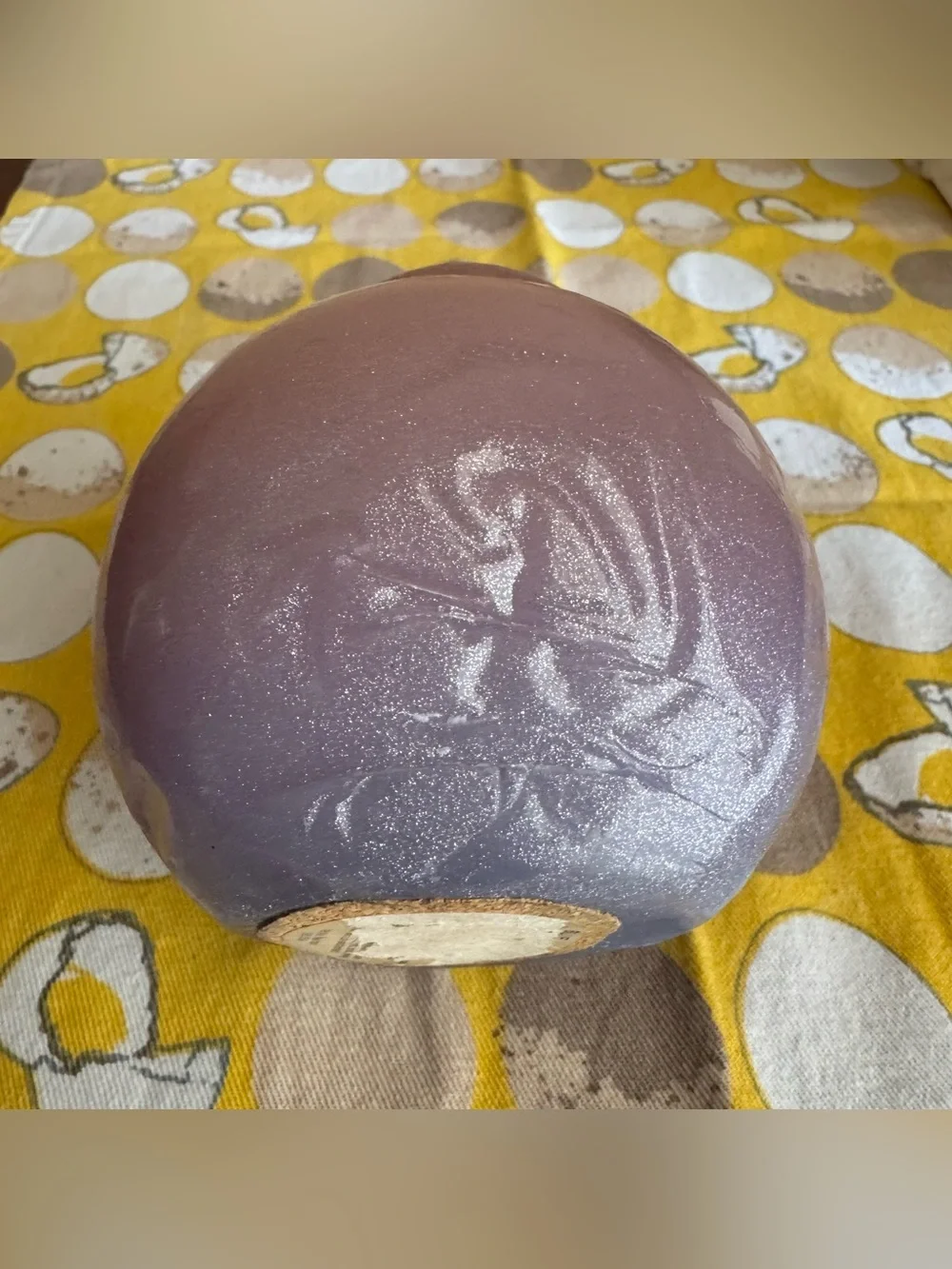 Northern Lights Candles Shimmers light purple glittery round candle